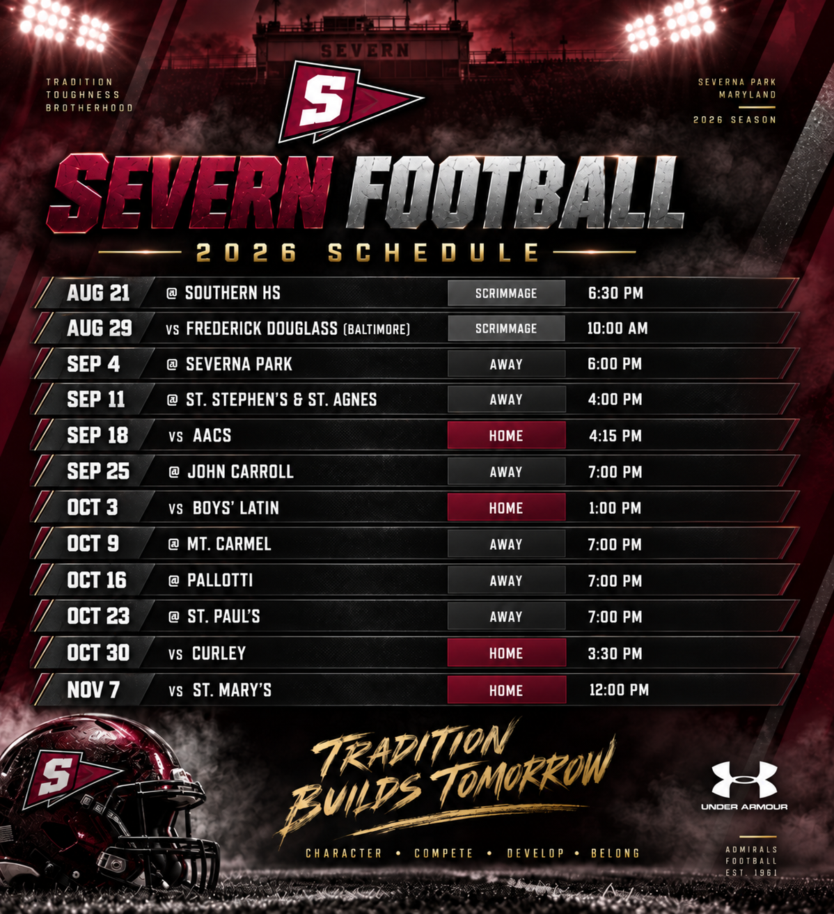 Fall Game Schedule